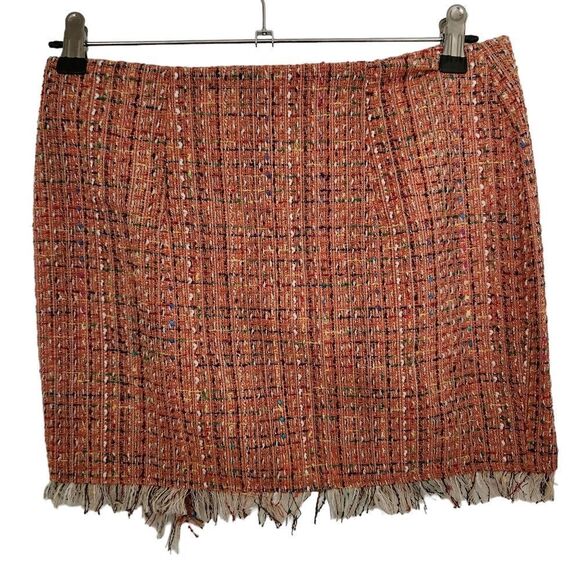 NWOT Endless Rose Tweed Frayed Hem Pencil Mini Skirt Size Juniors Medium - Picture 3 of 6